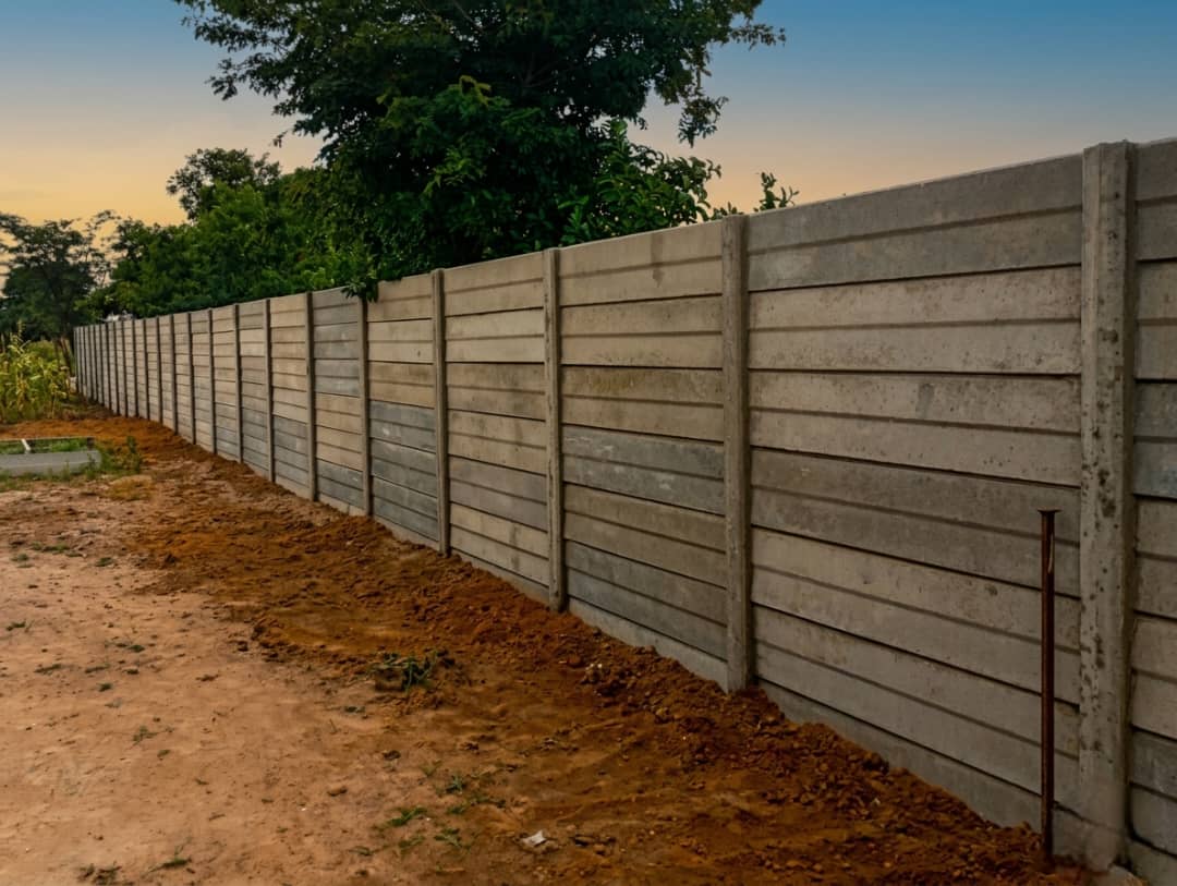 Precast boundary wall installation