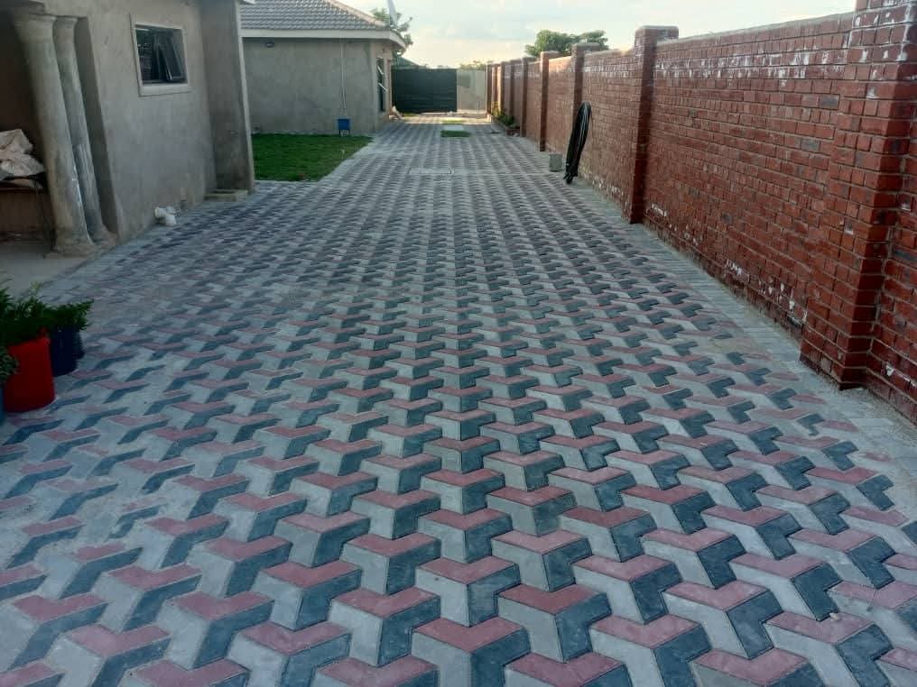 Colored paving driveway