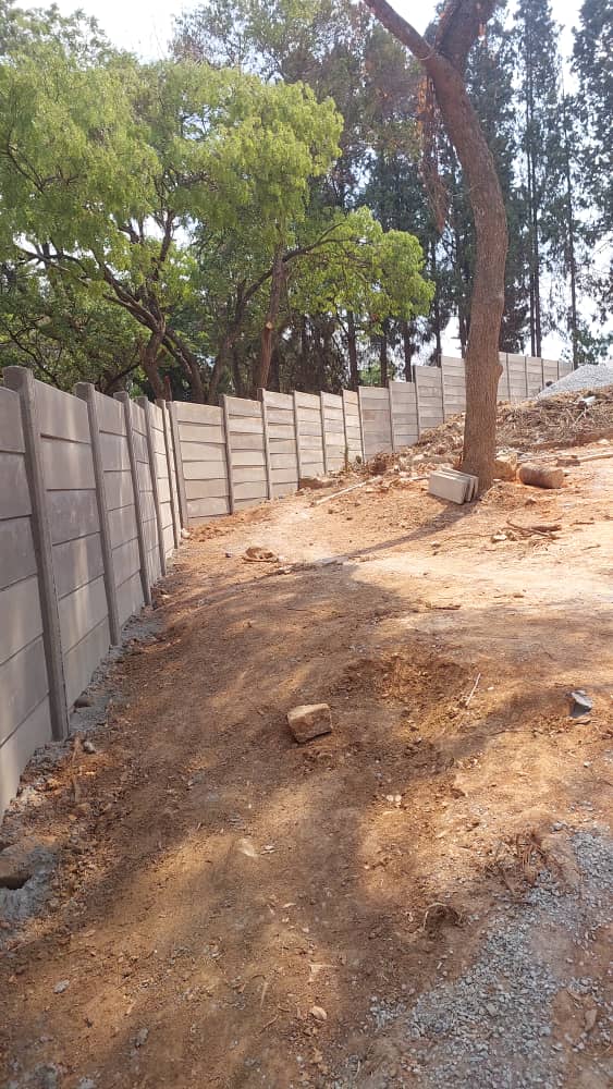 Wall installation on slope