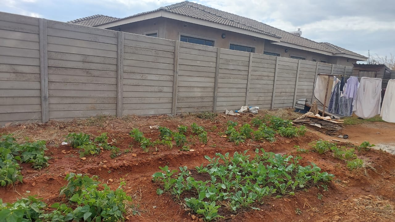 Residential boundary wall on slope